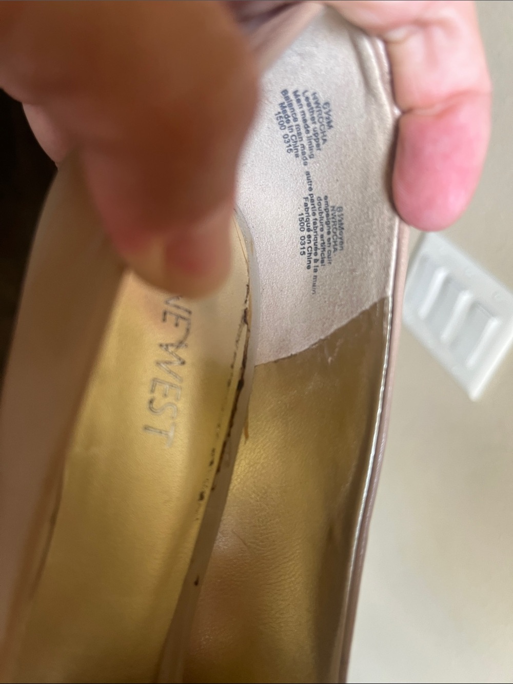 Nine West Beige Pointed-Toe Leather Pumps - Picture 5 of 5